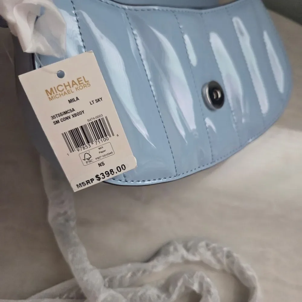 Michael Kors Blue Quilted Shoulder Bag - Picture 9 of 11